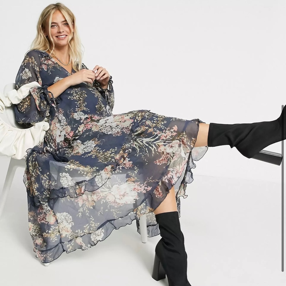 ASOS Maternity Tiered Midi Dress
